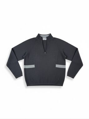 Obermeyer Wool Men’s Quarter-Zip Performance Baselayer – Black/Gray